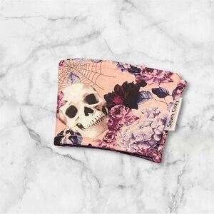Pink Floral Skull Small Coffee Koozie